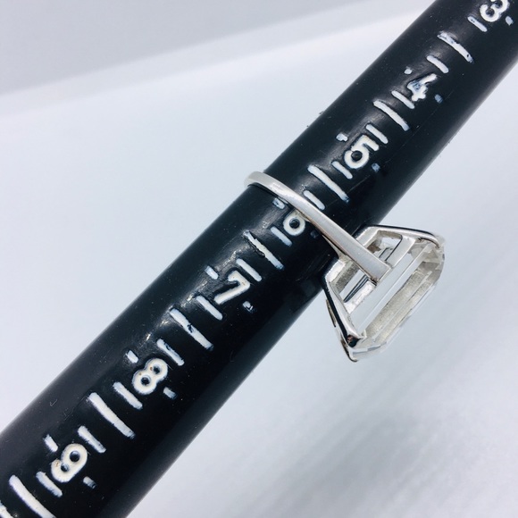 Vintage Sterling Silver Rock Crystal Quartz Ring - Picture 10 of 15